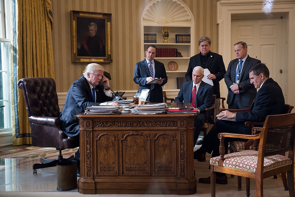 President Trump and staff.