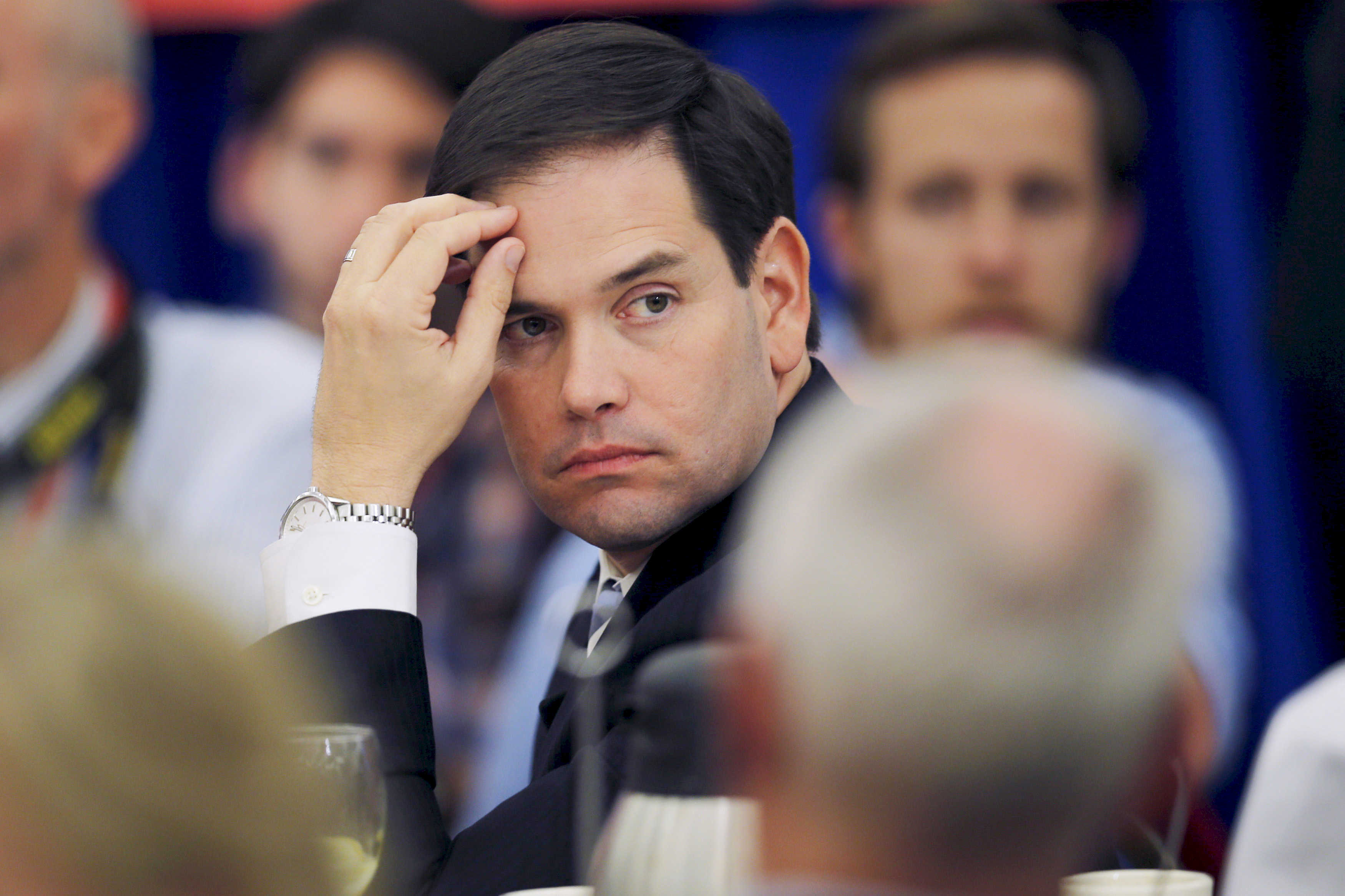 Marco Rubio trails behind Donald Trump and Ted Cruz.