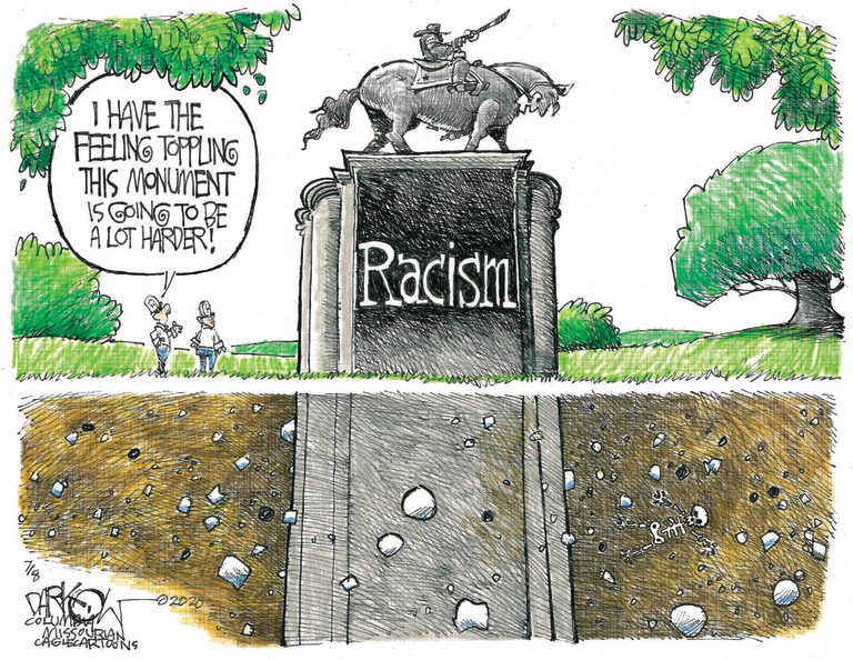 Editorial Cartoon U.S. racism monument
