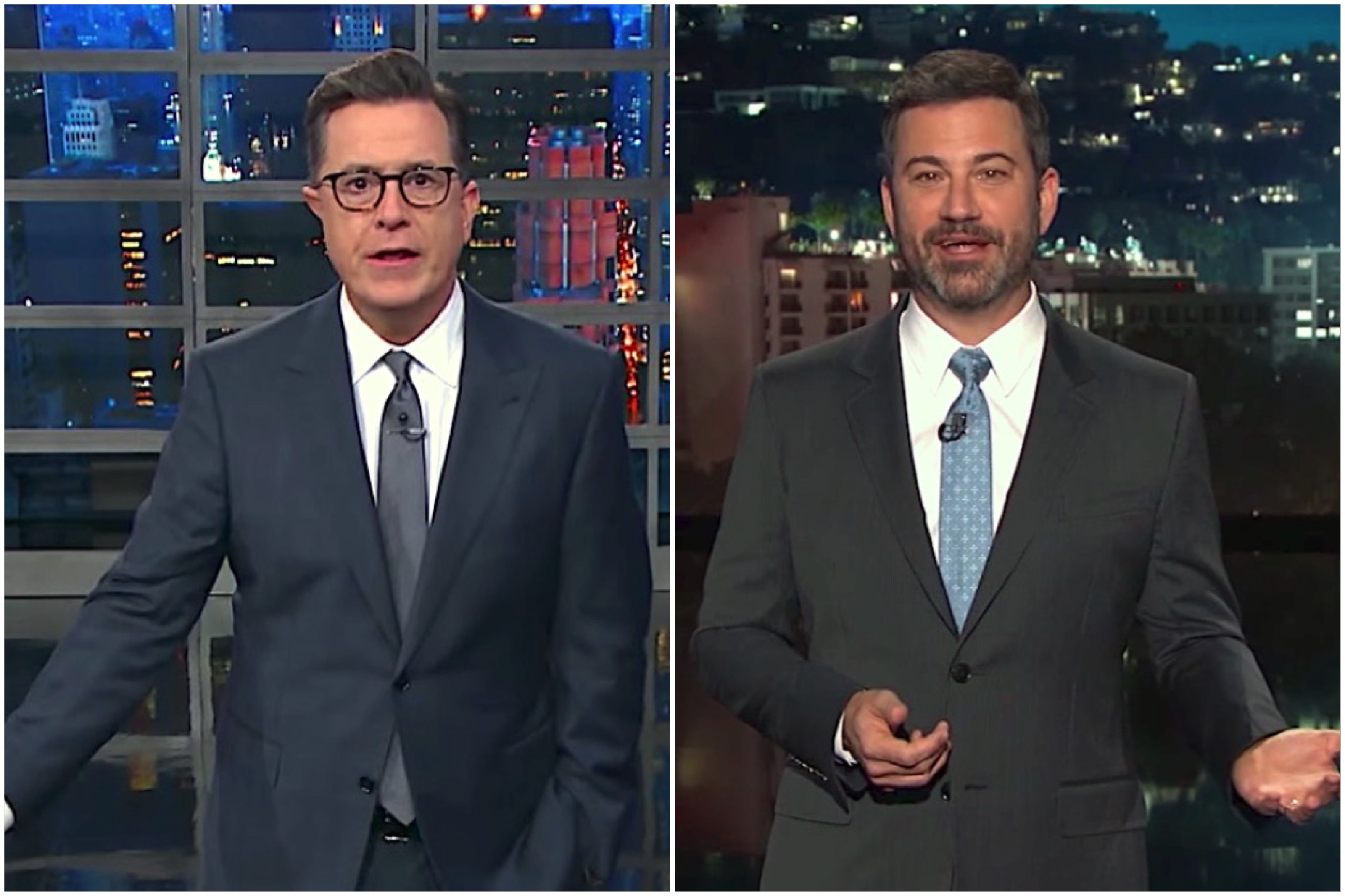 Stephen Colbert and Jimmy Kimmel poke fun at Trump&#039;s IQ