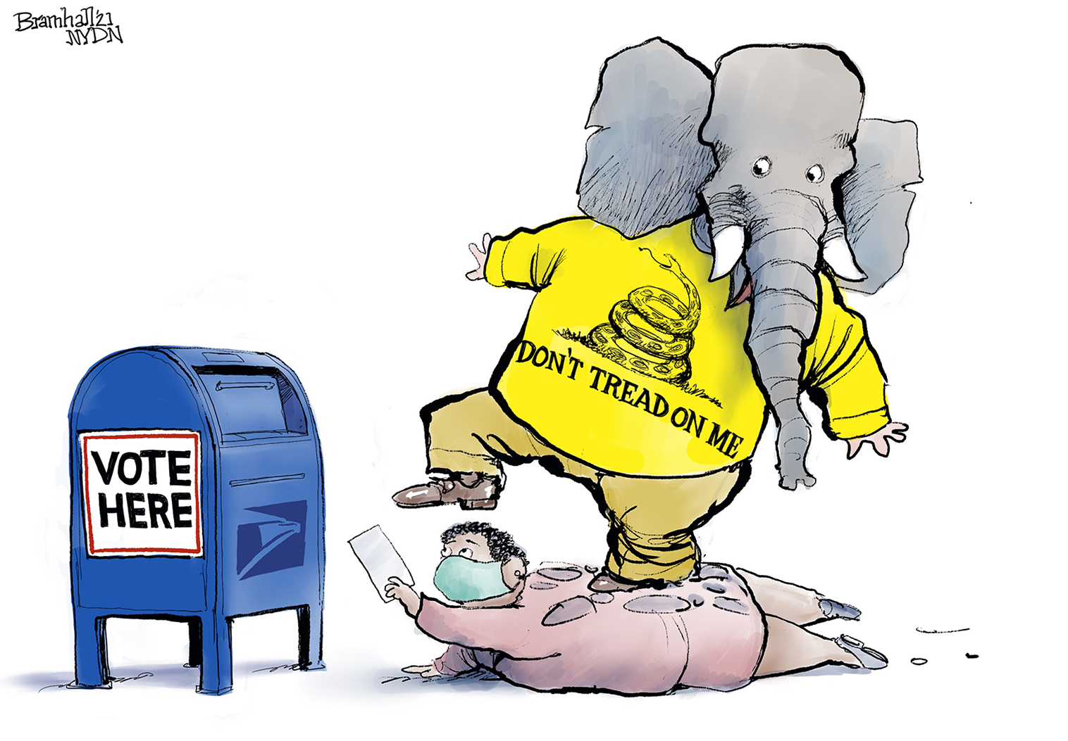 Political Cartoon U.S. gop voting restrictions