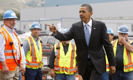 Obama visits a solar panel plant. In the wake of the oil spill, the president is making a big push for clean energy.