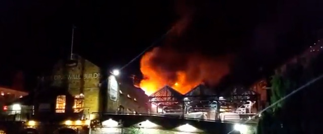 The fire at Camden Market.