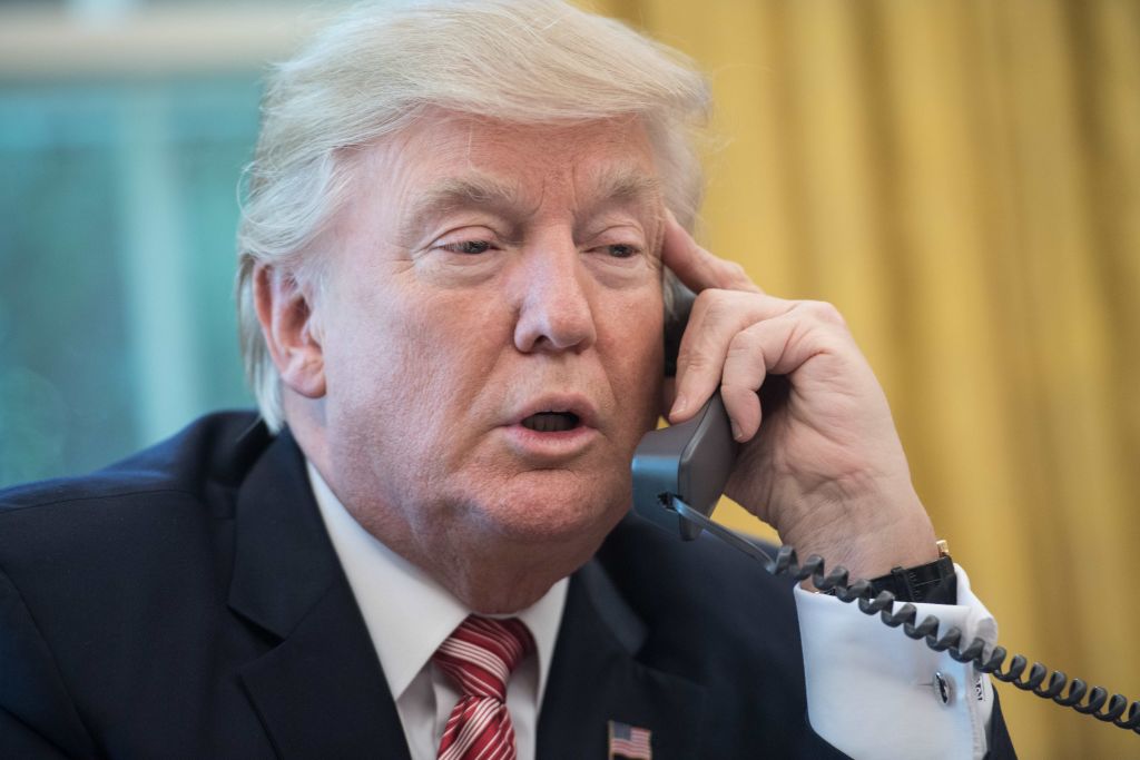 Trump on phone.