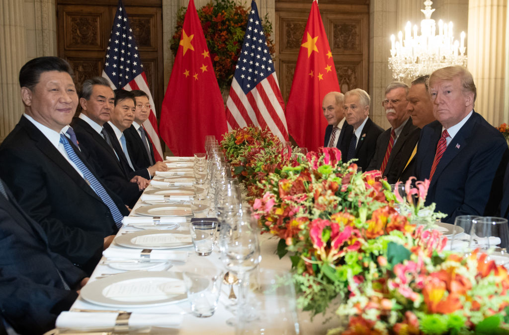 President Trump at a dinner meeting with Chinese President Xi Jinping