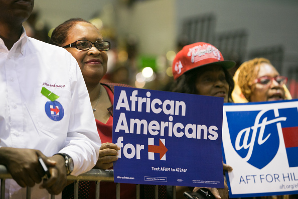 Hillary Clinton supporters at an &quot;African Americans For Hillary&quot; event.