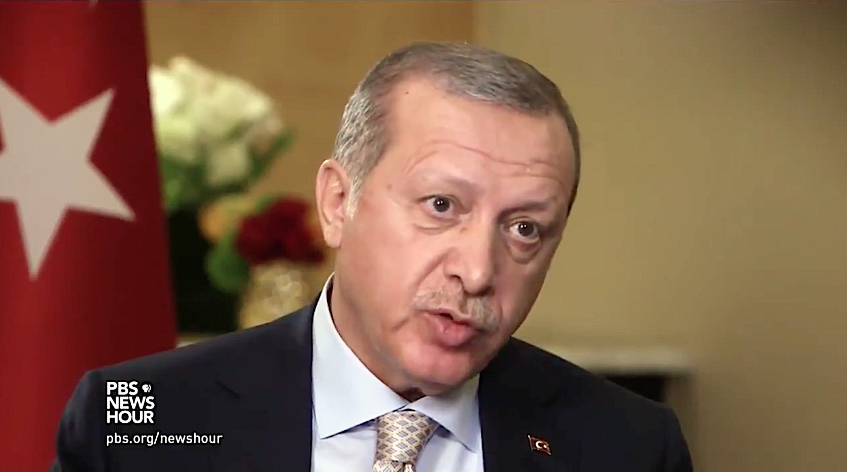 Turkish President Erdogan talks with PBS
