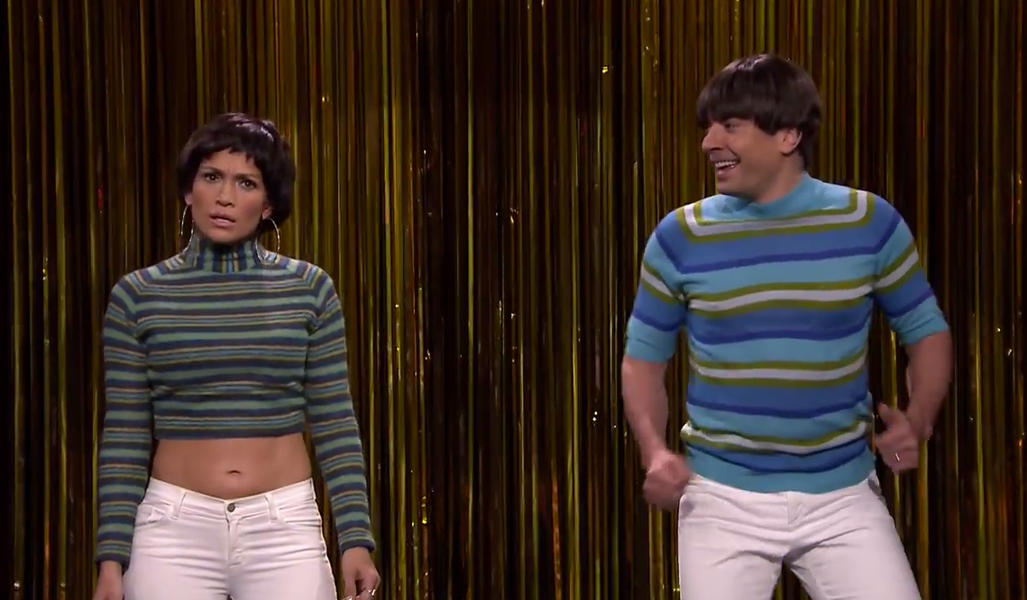 Jimmy Fallon and Jennifer Lopez&#039;s genteel, groovy &#039;Tight Pants&#039; dance-off gets ugly quick
