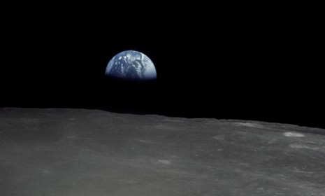 Earth pictured from the dark side of the moon.