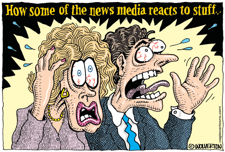 Editorial Cartoon U.S. news media reactions