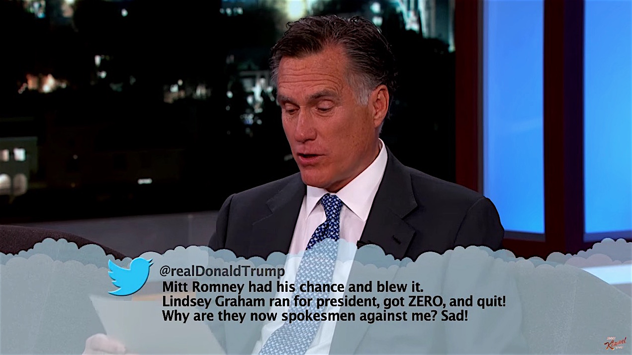 Mitt Romney reads mean tweets from Donald Trump