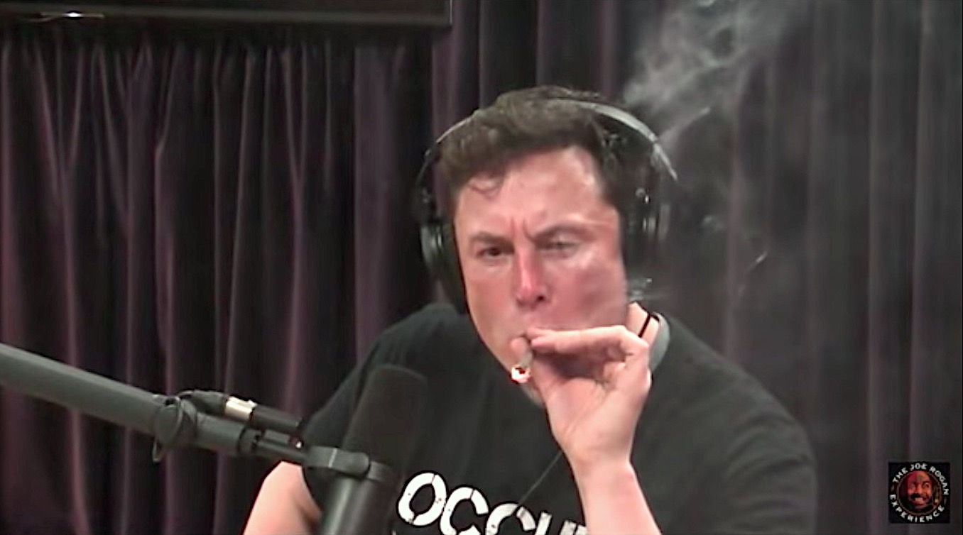 Elon Musk smokes weed