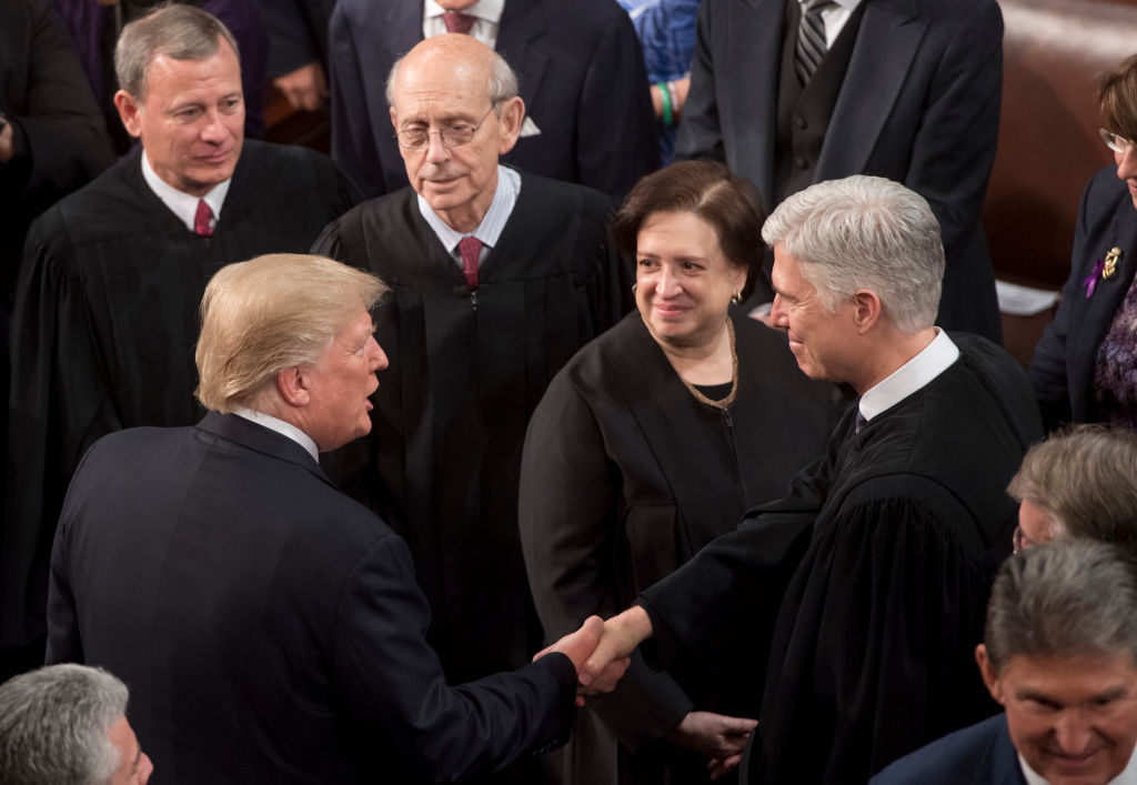 President Trump meets Supreme Court justices