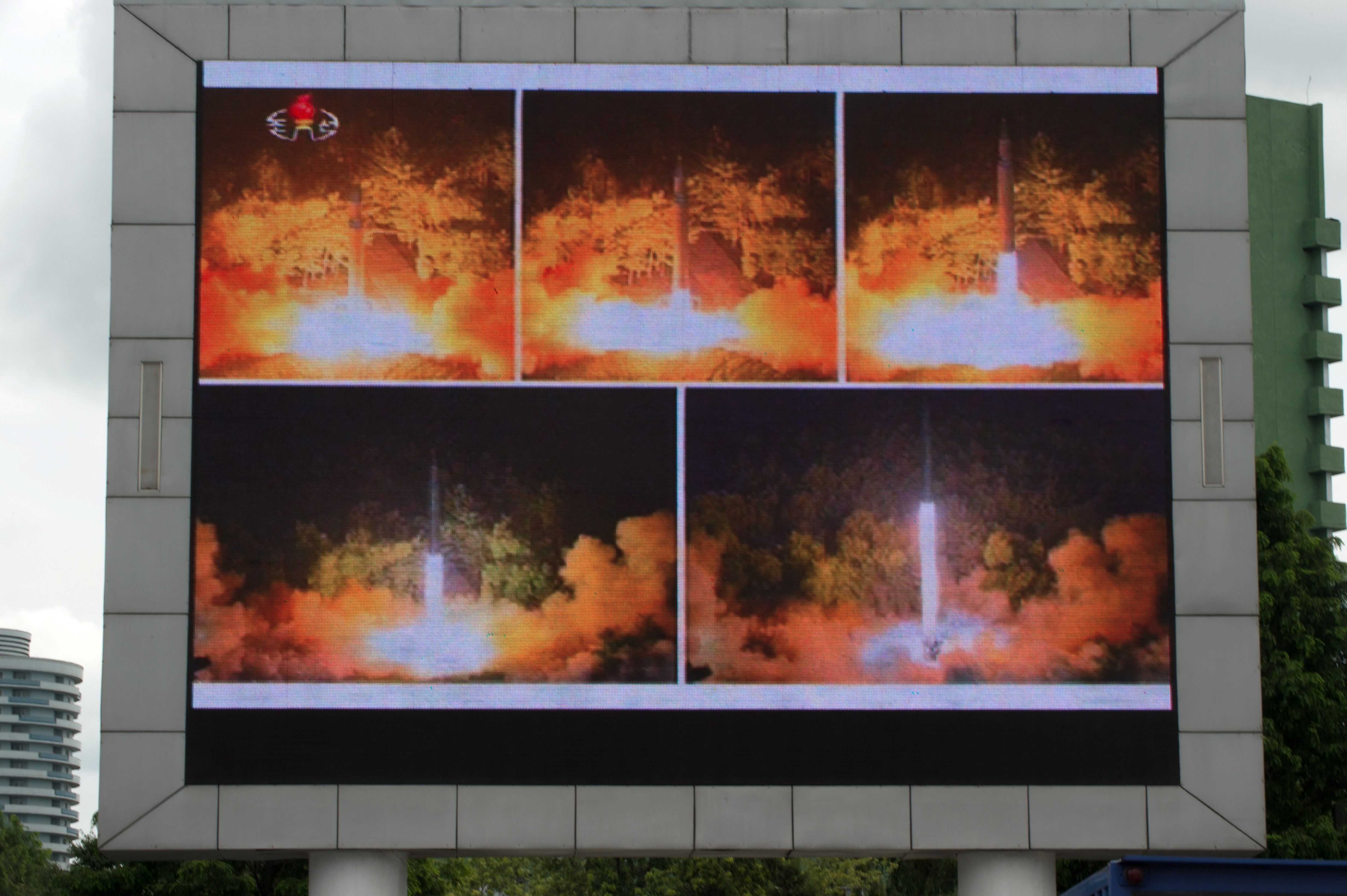An ICBM test on TV in Pyongyang