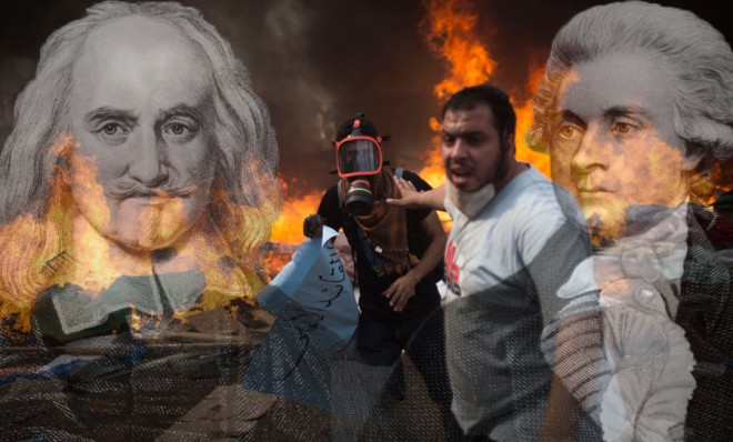 Thomas Hobbes and Thomas Jefferson would probably have a lot to say about the chaos gripping Egypt.