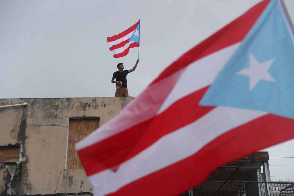 A protester in Puerto Rico.