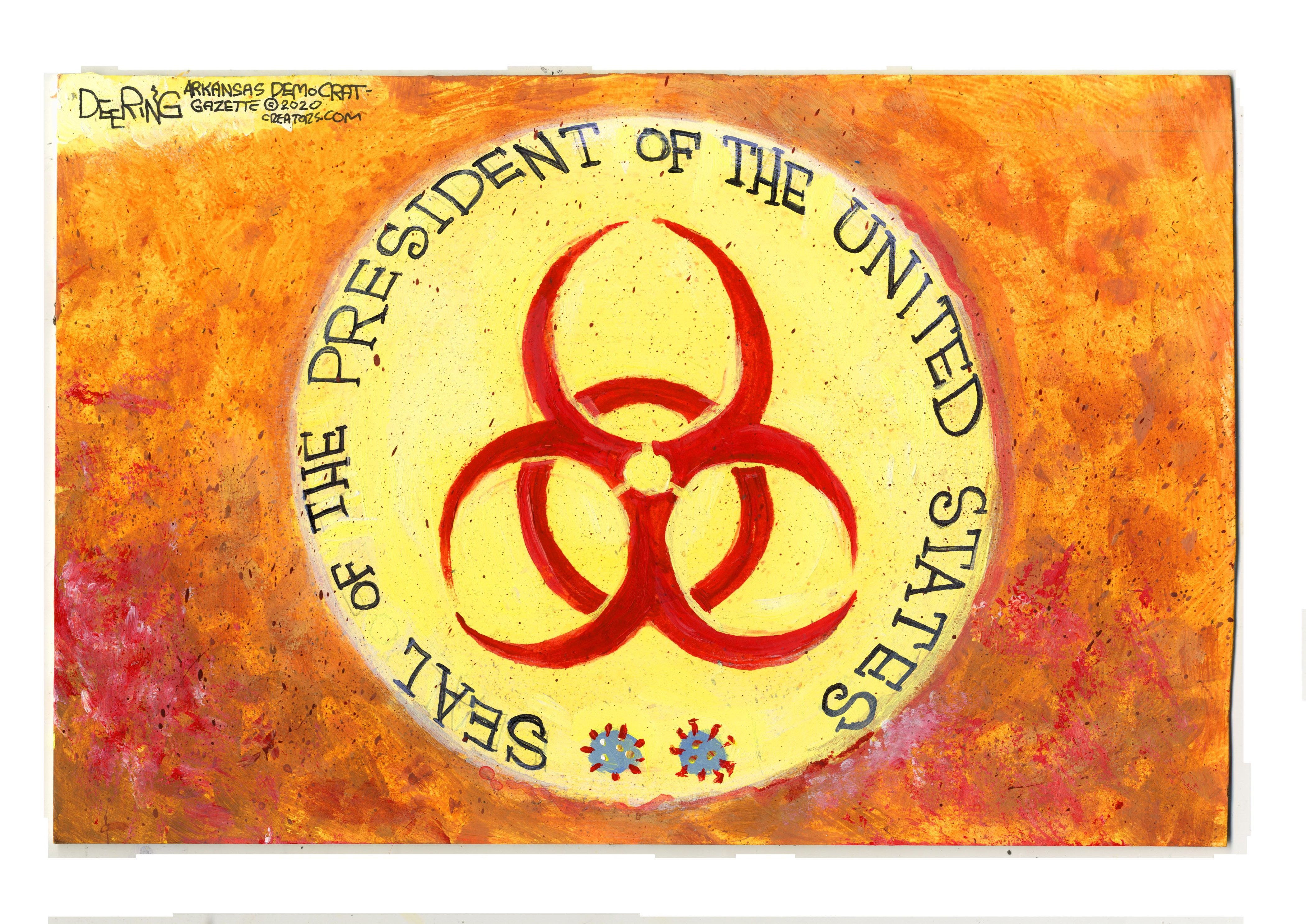 Political Cartoon U.S. Trump COVID presidential seal
