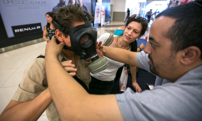 Gas masks in Israel