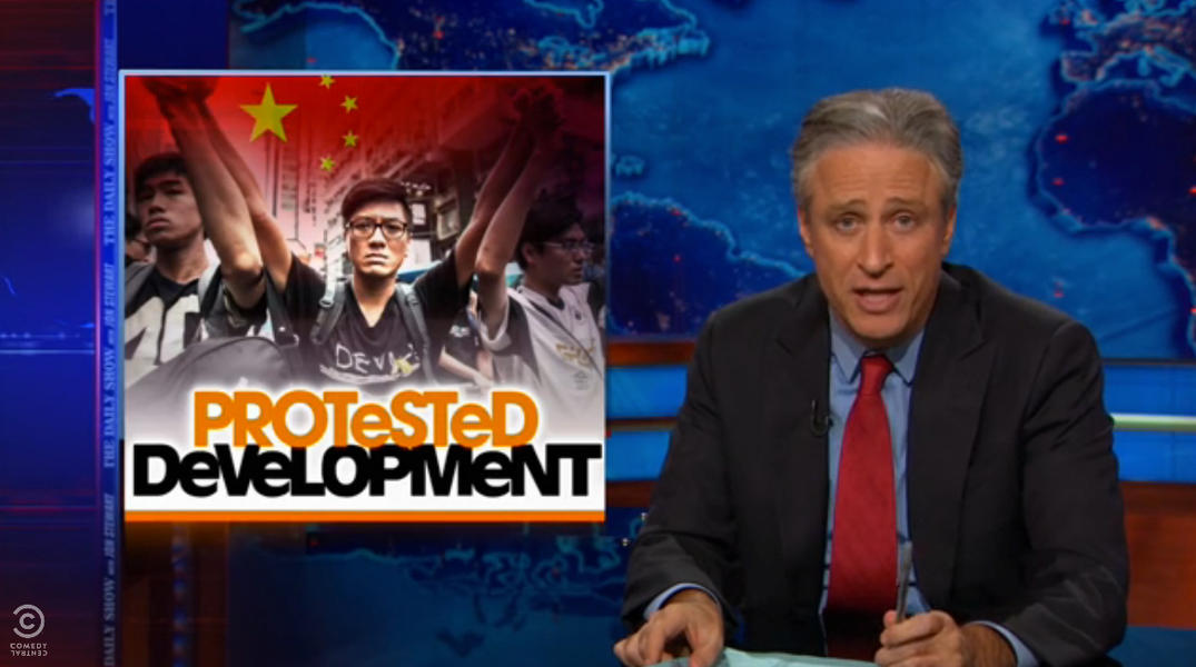 Jon Stewart on Hong Kong protests: China is &#039;beating us at both the Occupy and the Wall Street!&#039;