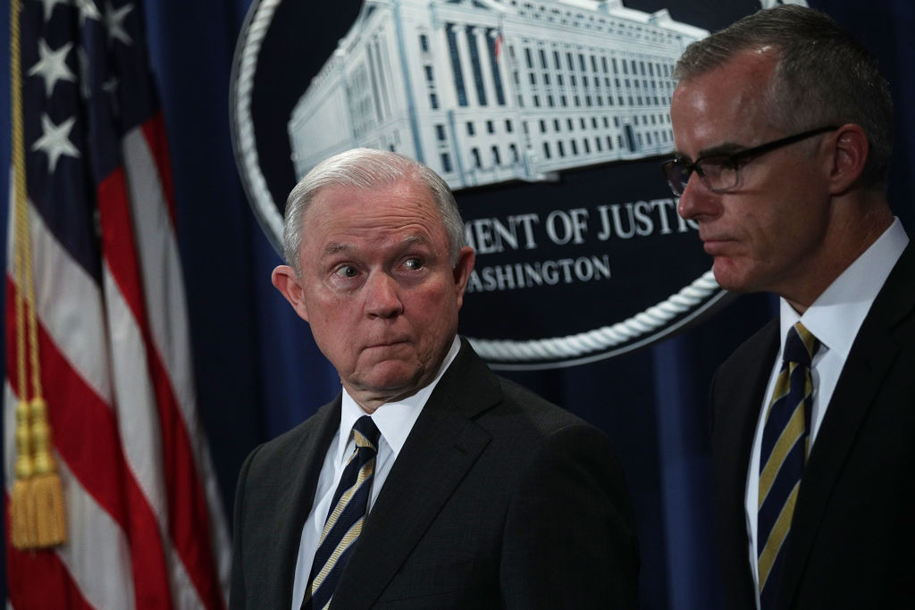 Attorney General Jeff Sessions and former FBI Deputy Director Andrew McCabe