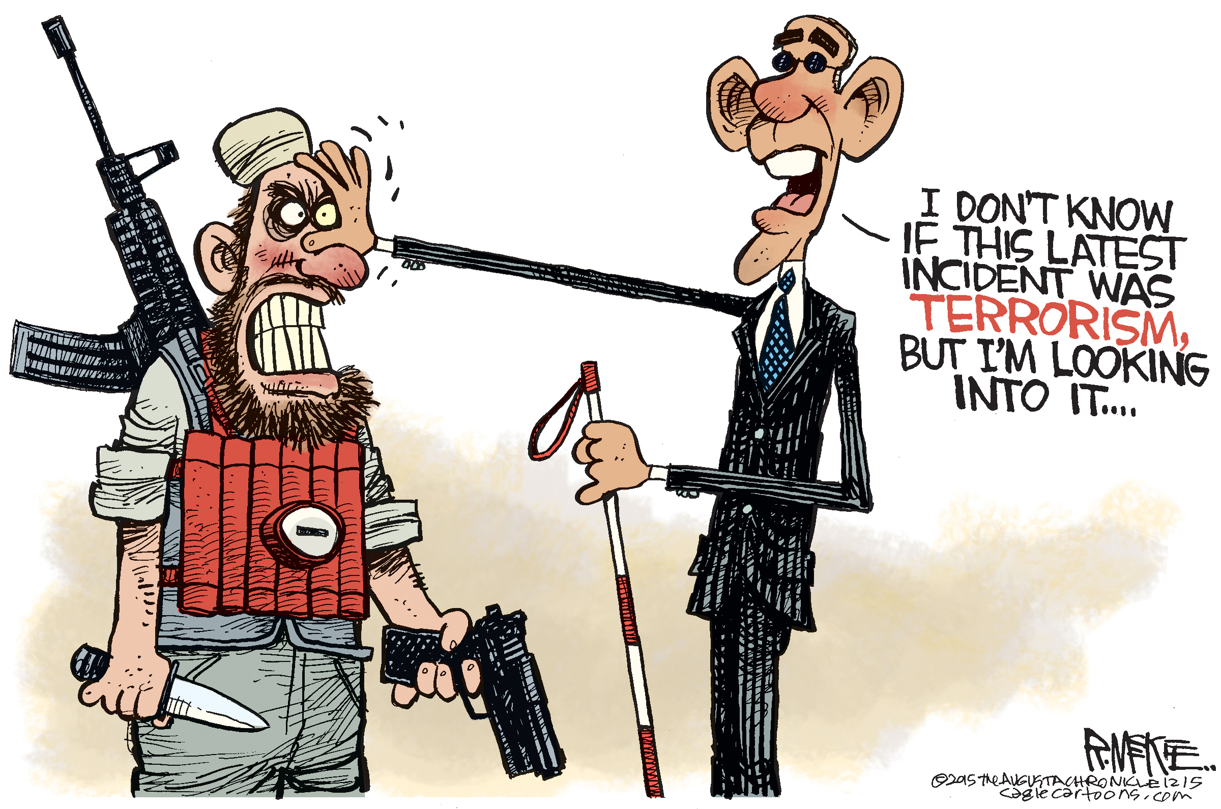 Obama cartoon . Terrorism