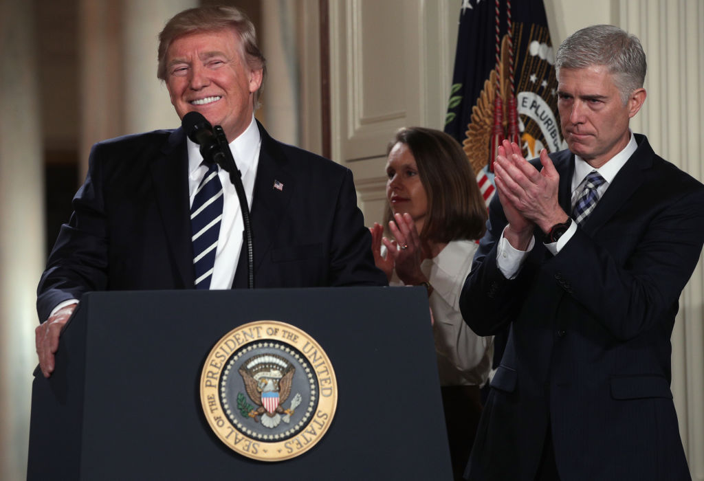 President Trump and his supreme court nominee Neil Gorsuch.