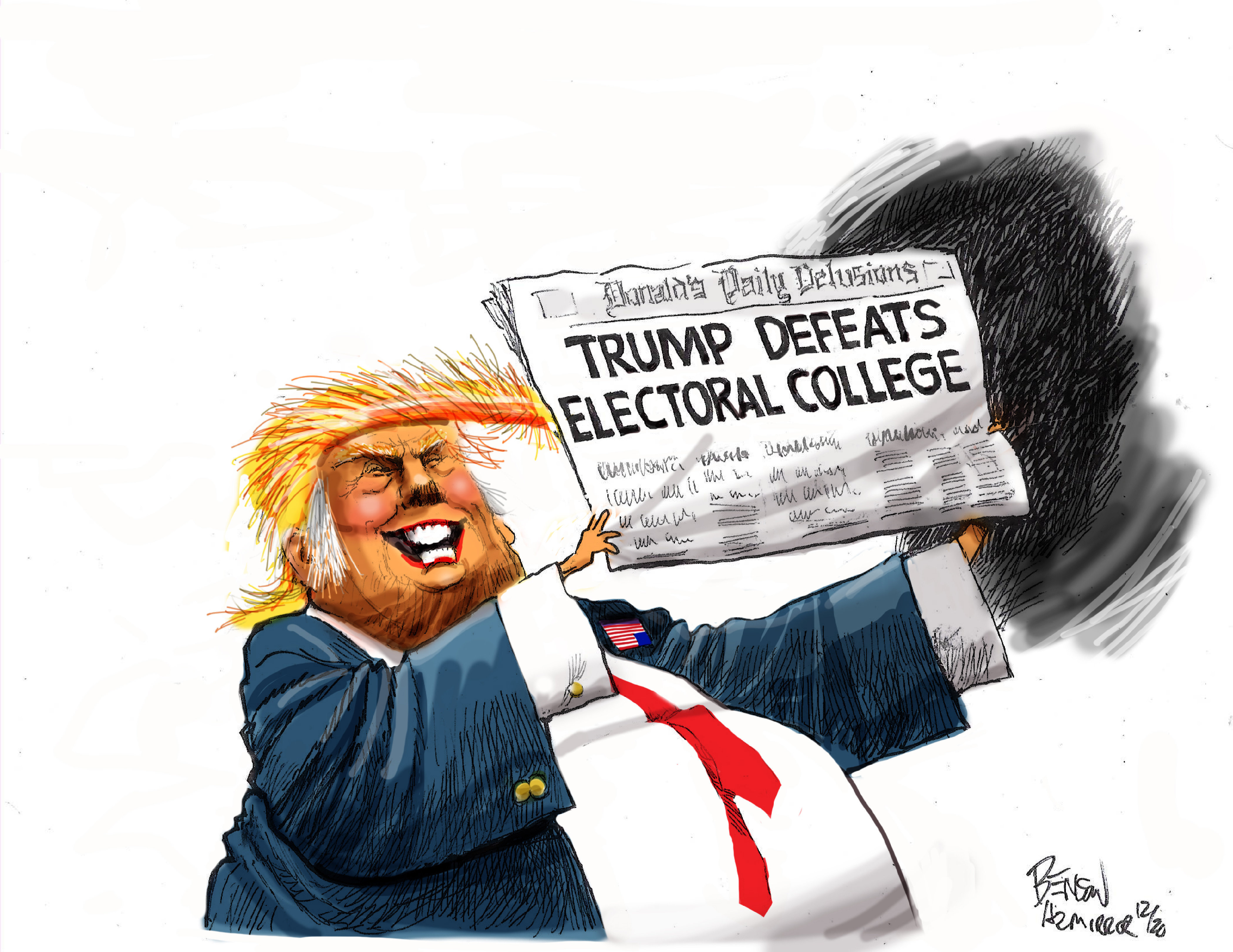 Political Cartoon U.S. Trump Biden electoral college Truman Defeats Dewey