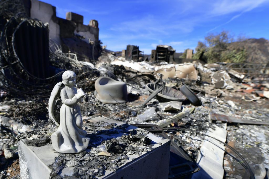 A destroyed home in Agoura Hills, California.