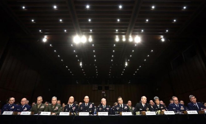 U.S. military leaders testify on June 4 before the Senate Armed Services Committee regarding sexual assaults in the military.