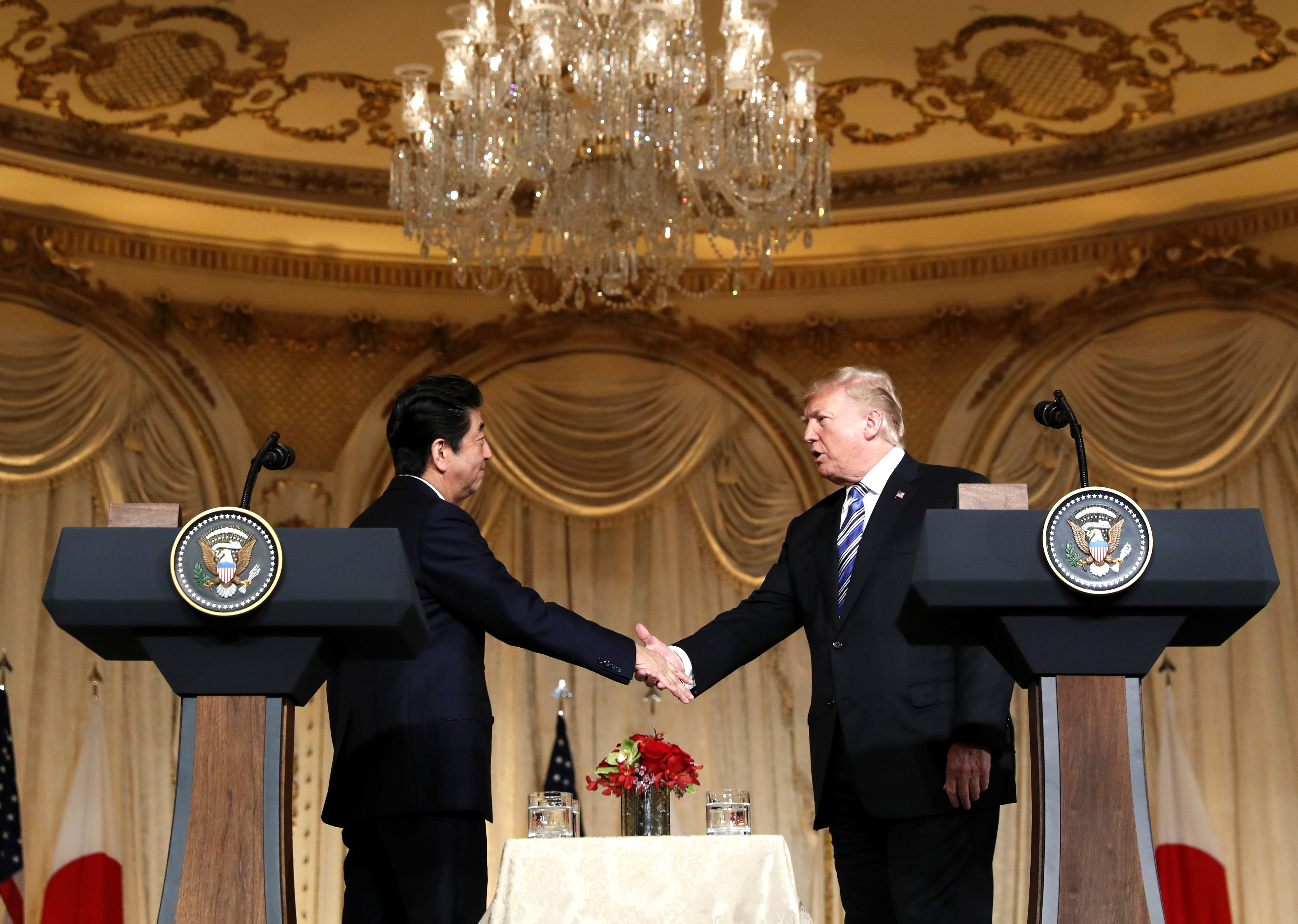 President Trump and Shinzo Abe.