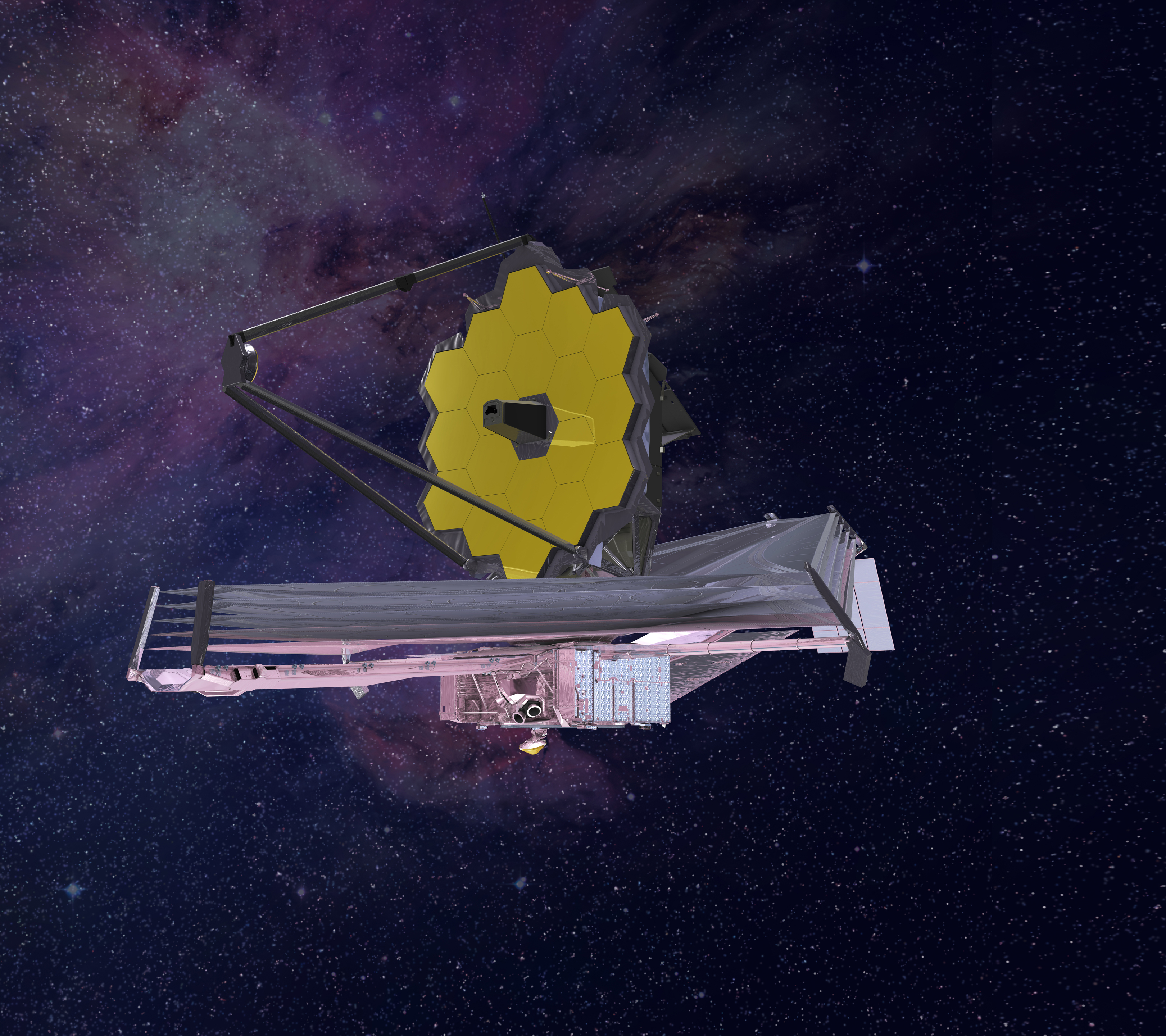 A 2015 rendering of the James Webb Space Telescope.