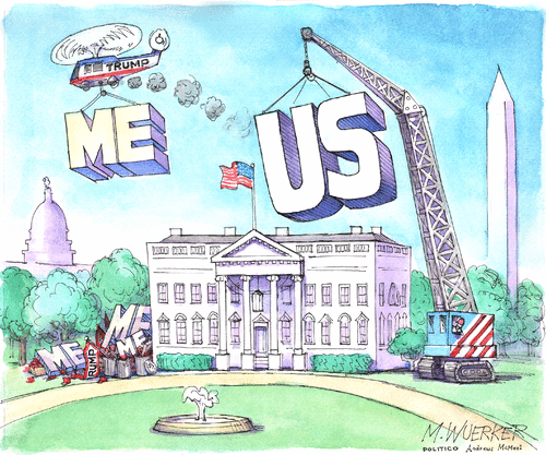 Political Cartoon U.S. Trump Biden White House