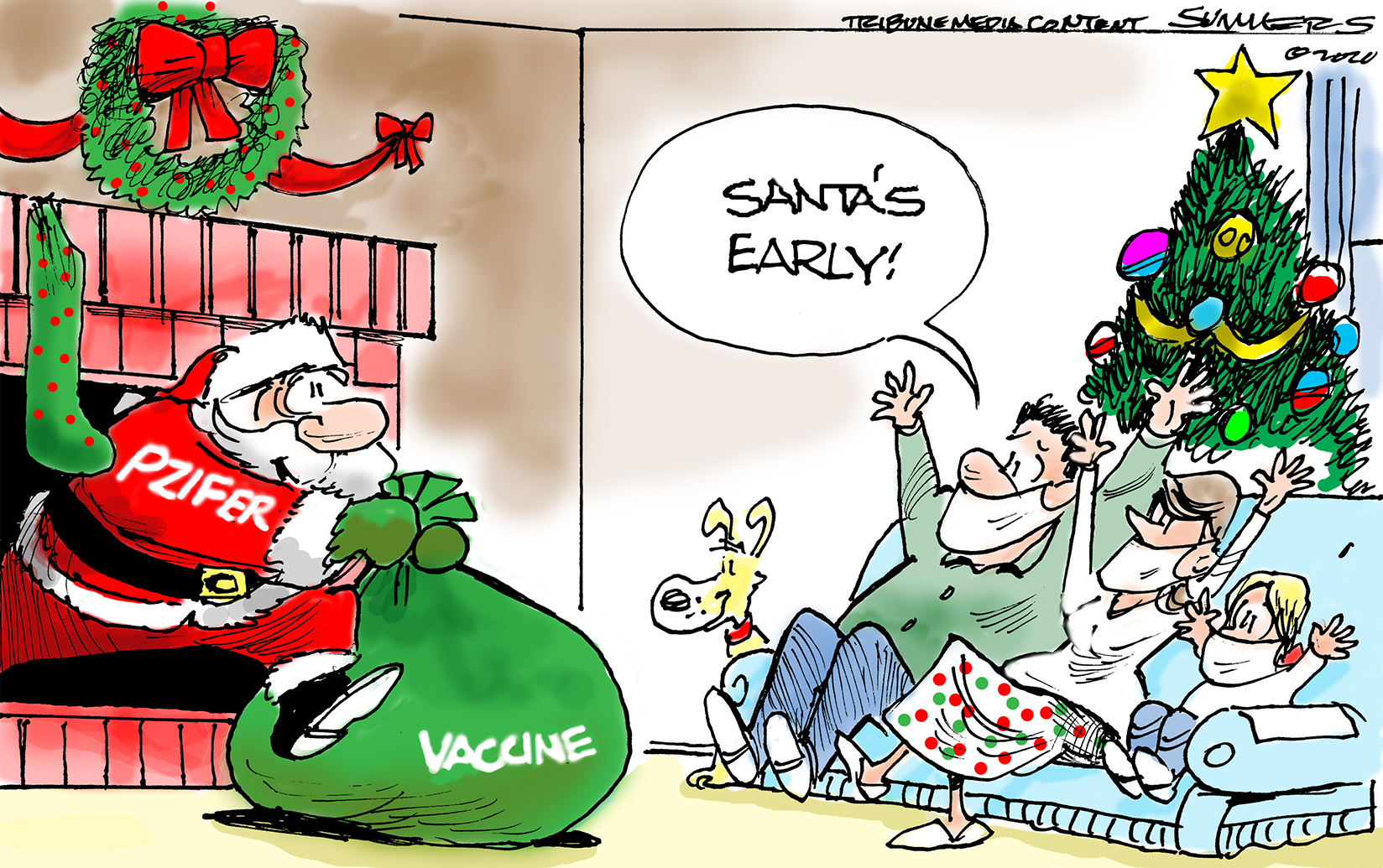 Editorial Cartoon U.S. Christmas COVID vaccine