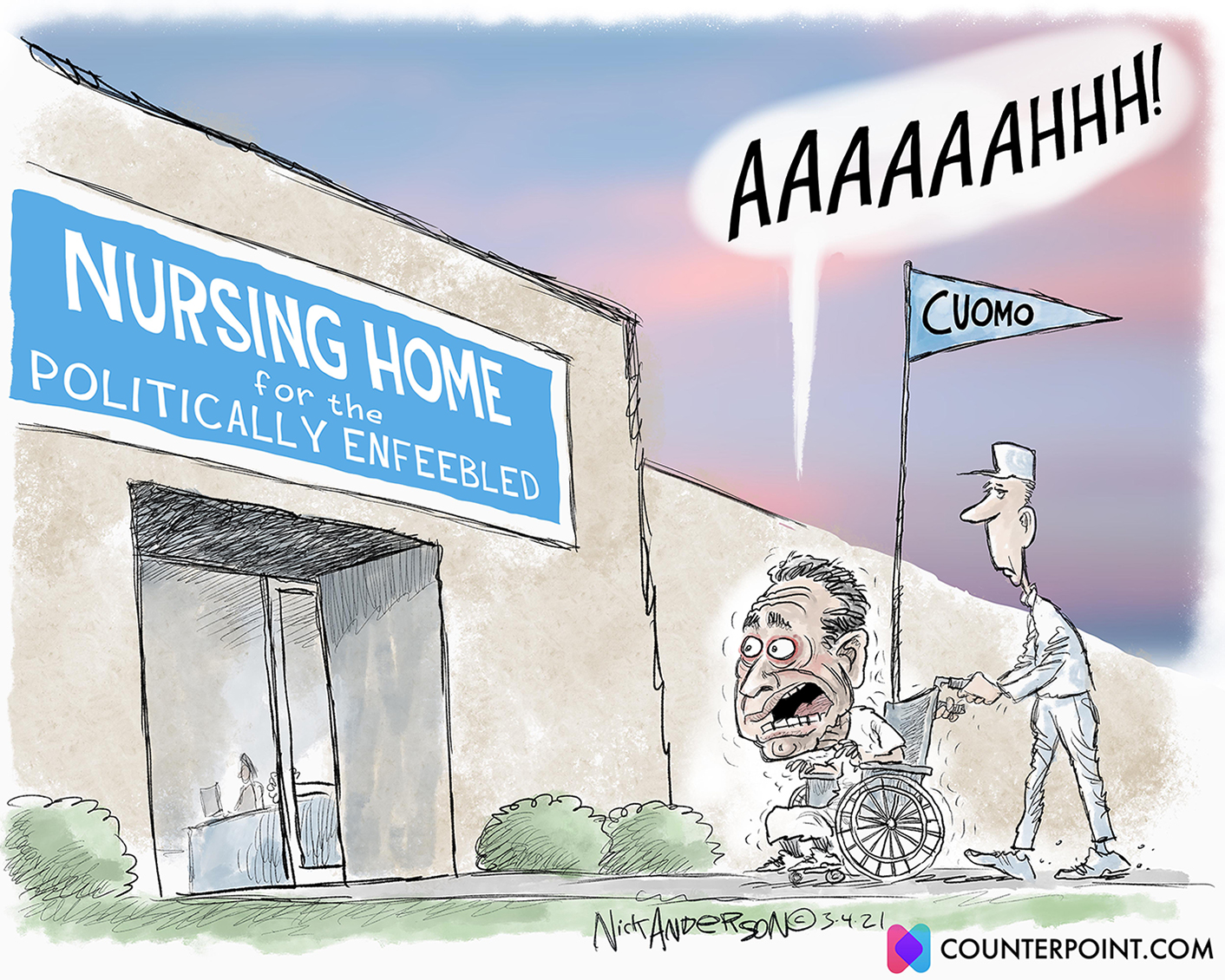 Political Cartoon U.S. cuomo nursing home sexual harassment scandals