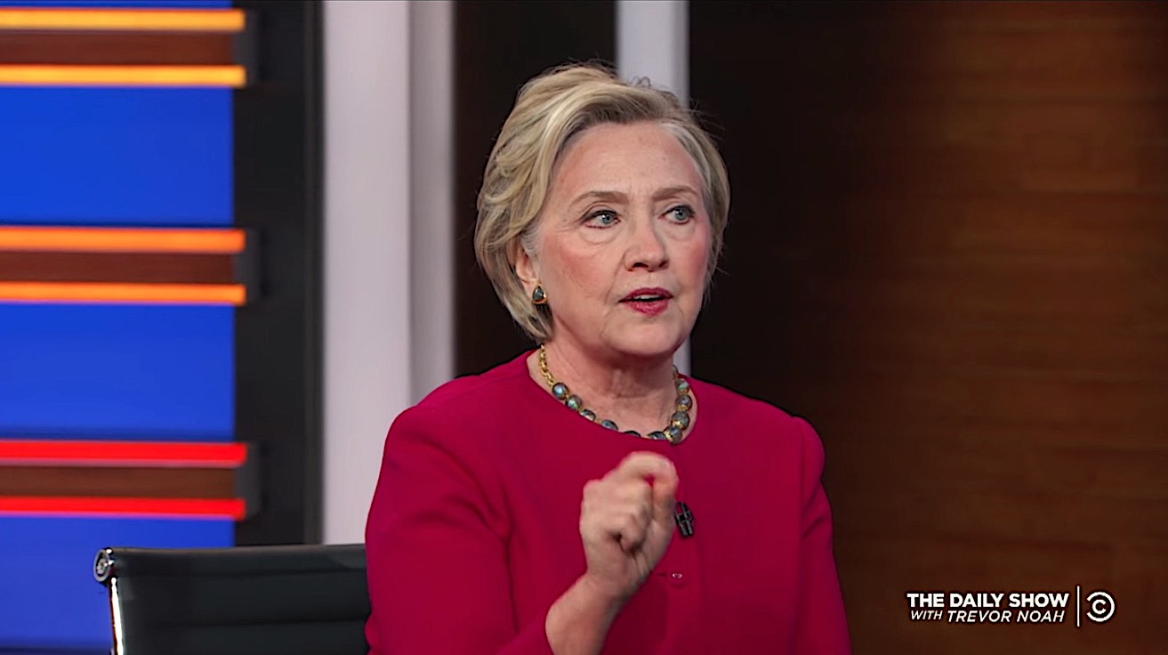 Hillary Clinton talks to The Daily Show