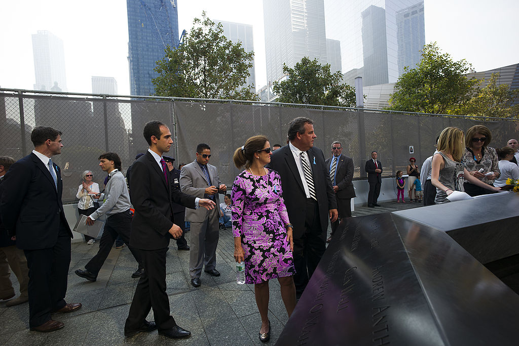 Gov. Chris Christie and his wife, Pat, at 9/11 memorial service where he allegedly learned about Bridgegate