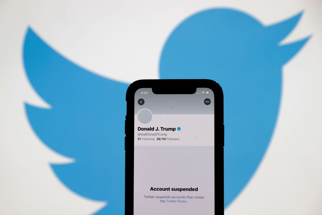The suspended Twitter account of U.S. President Donald Trump