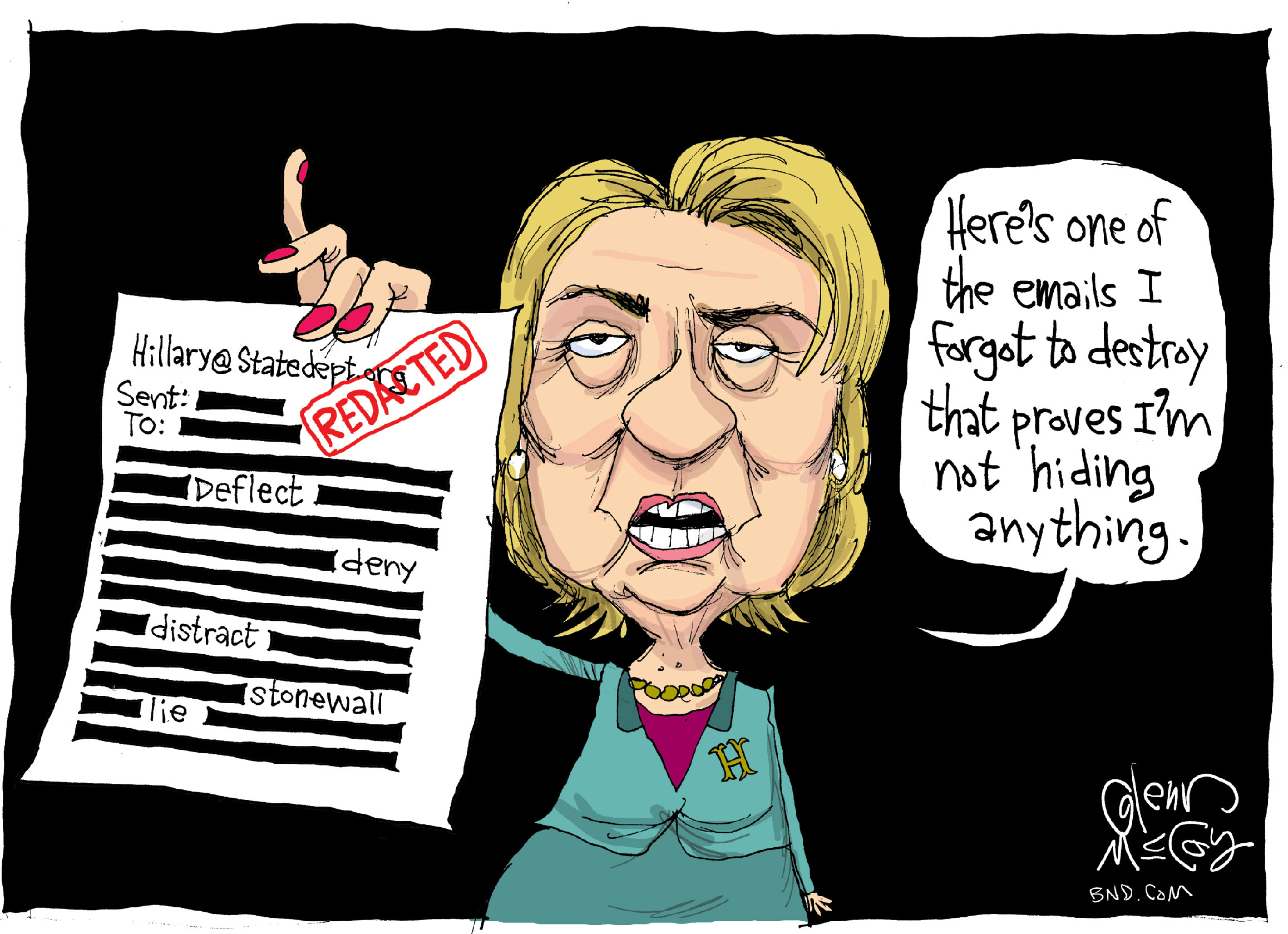 Political cartoon Hillary Clinton emails