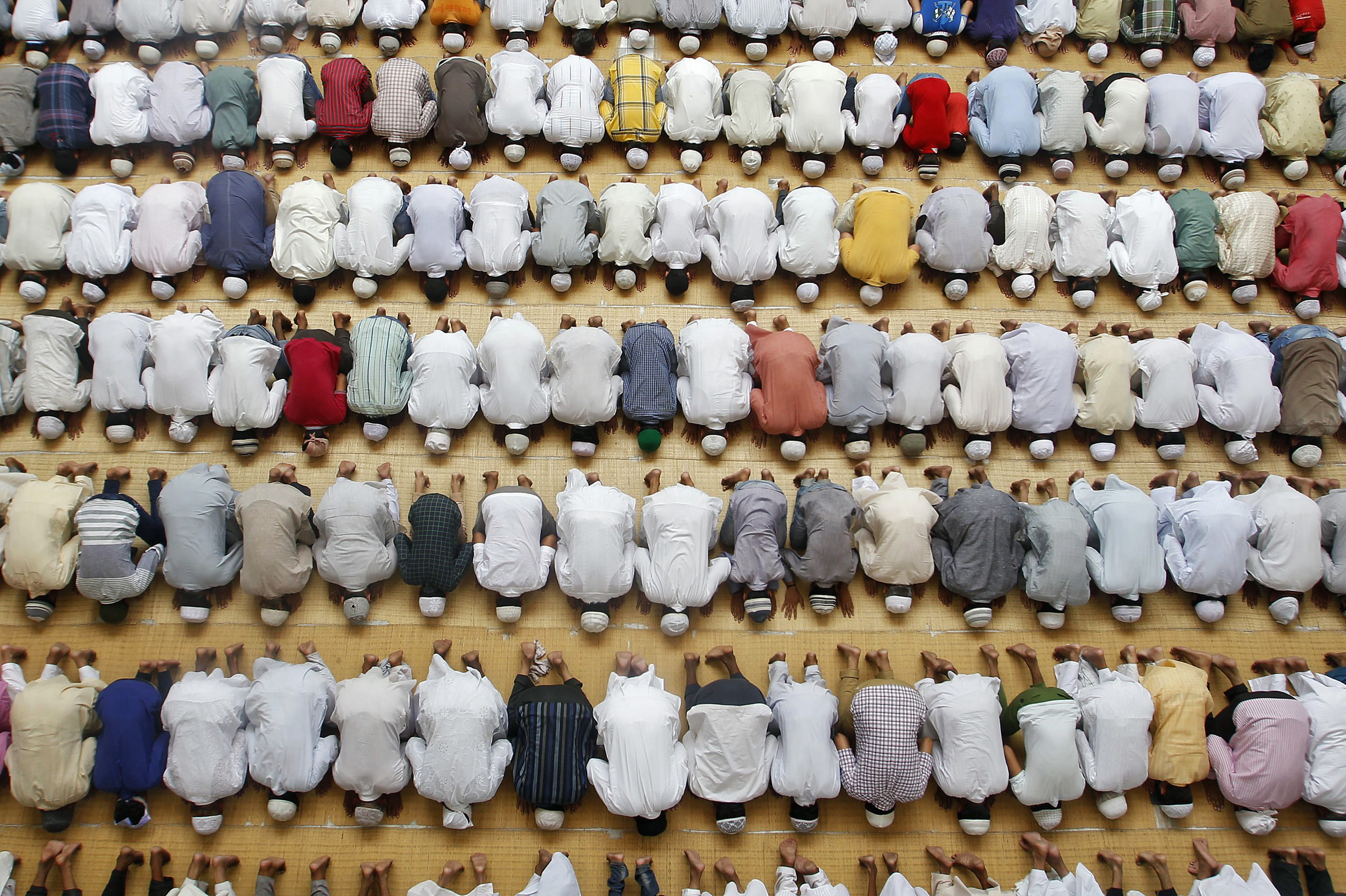 Muslims offer Friday prayers.