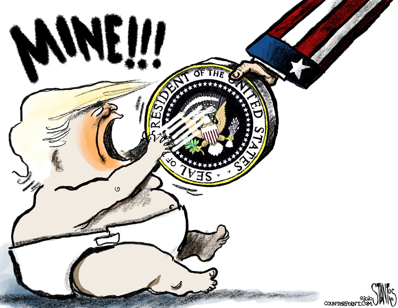 Political Cartoon U.S. Trump loss