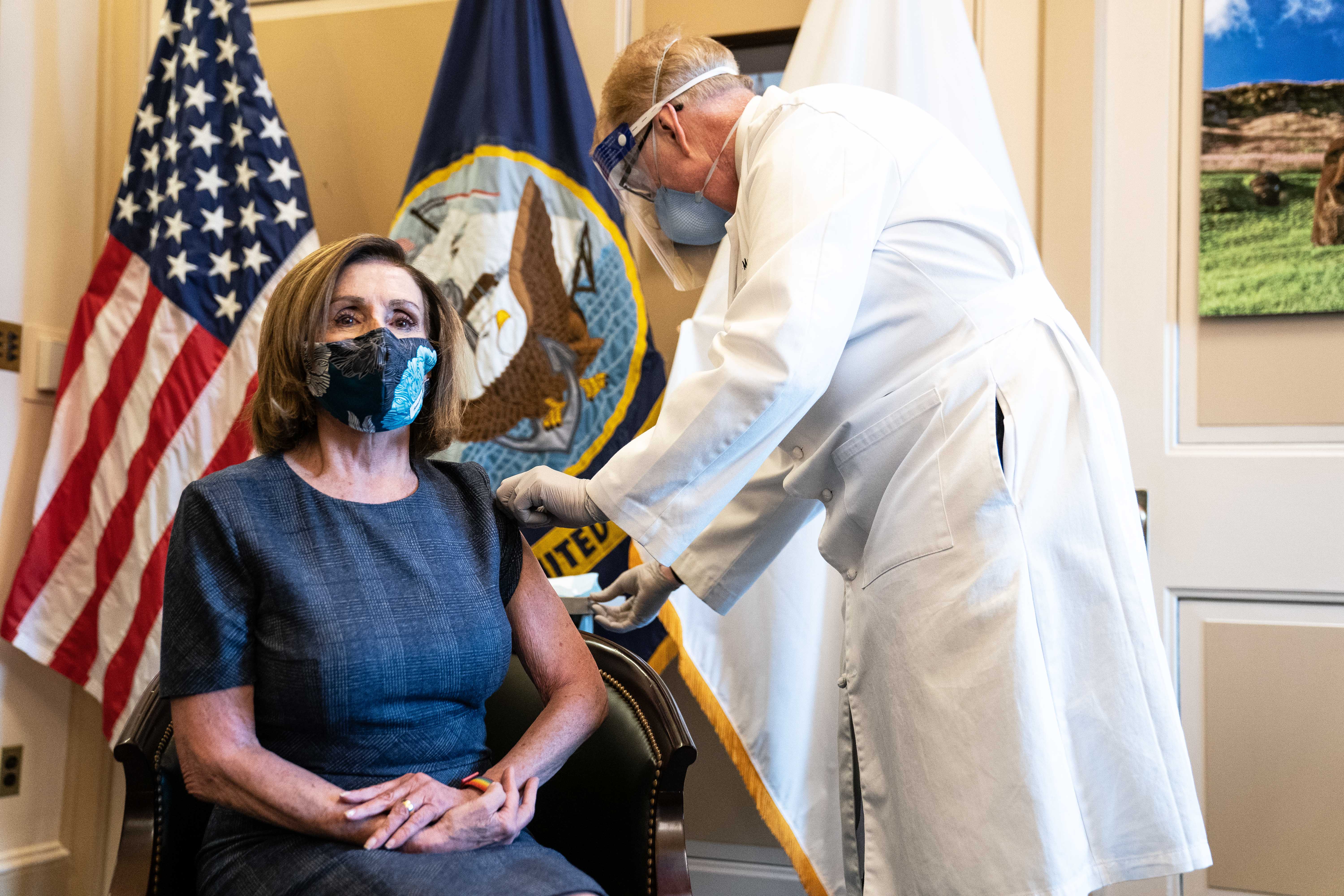 House Speaker Nancy Pelosi gets vaccinated