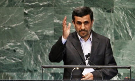 Iran&#039;s President Mahmoud Ahmadinejad addresses the UN General Assembly on Sept. 24.