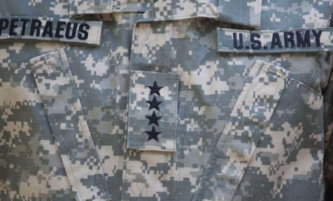 Gen. David Petraeus&#039; old uniform, which was the upgraded &quot;MultiCam&quot; pattern.