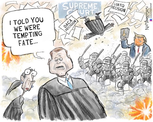 Political Cartoon U.S. Trump Supreme Court DACA LGBTQ