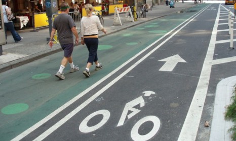 One stretch of New York City&#039;s 670 miles of bike lanes.