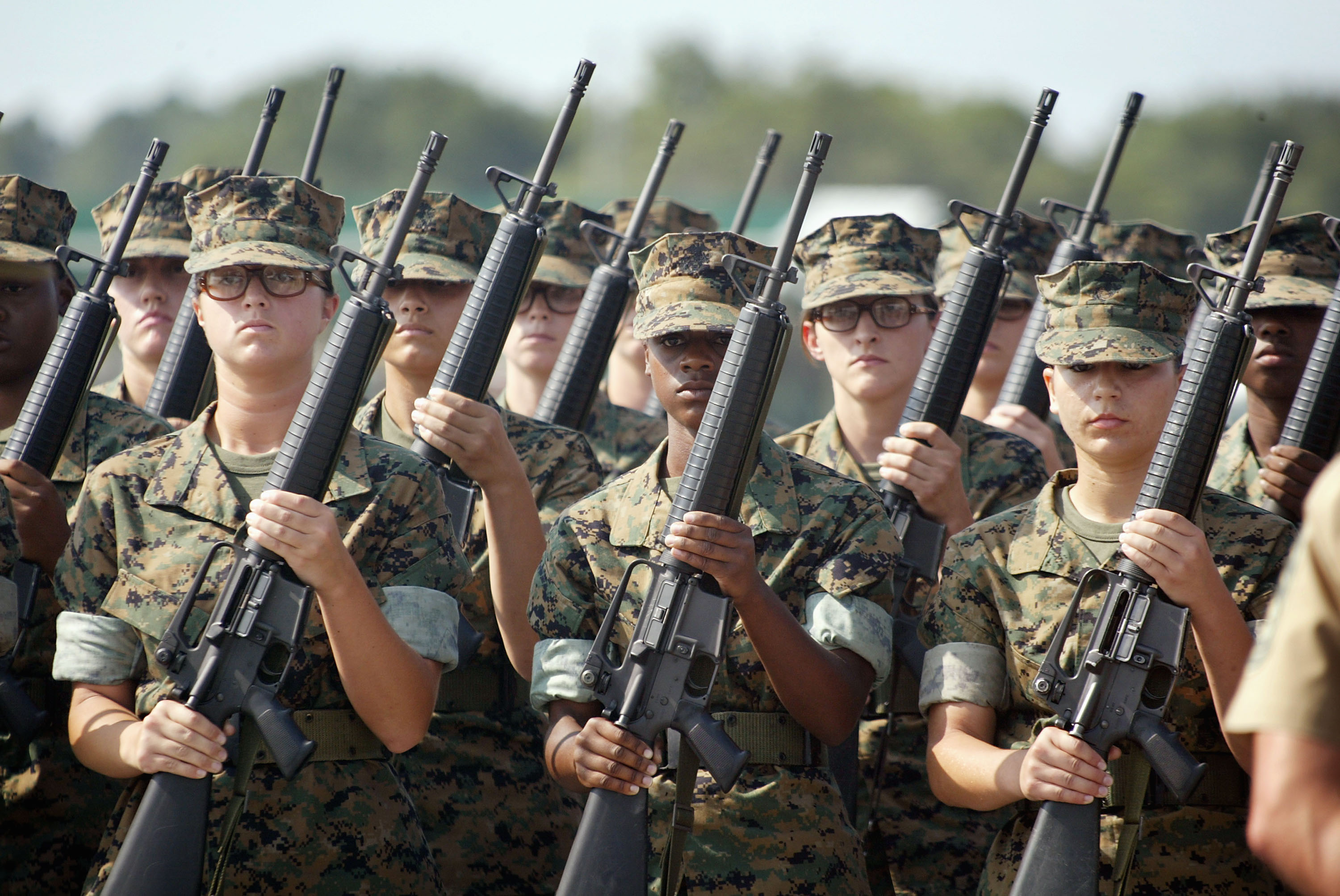 Female Marine Corps recruits.