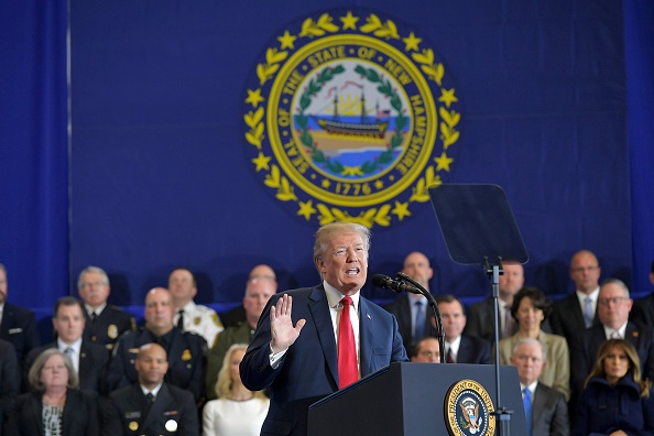 Trump spoke about the opioid crisis in New Hampshire.