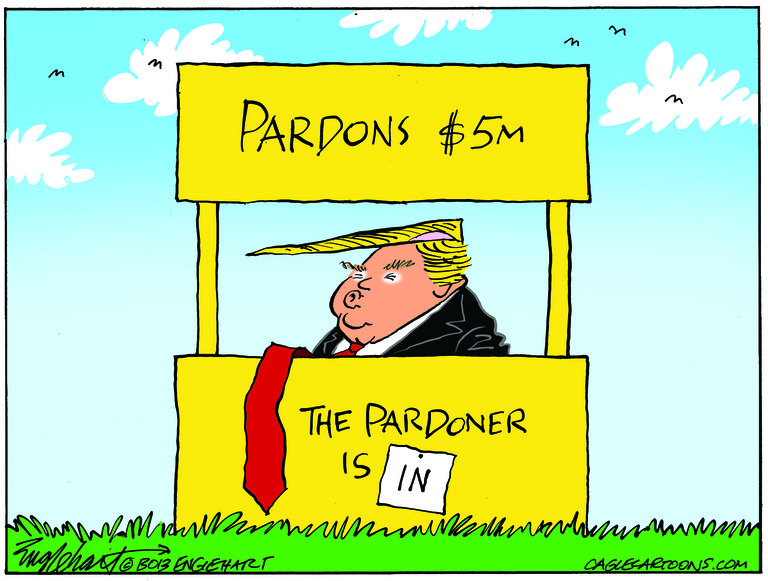 Political Cartoon U.S. Trump pardons Lucy Peanuts