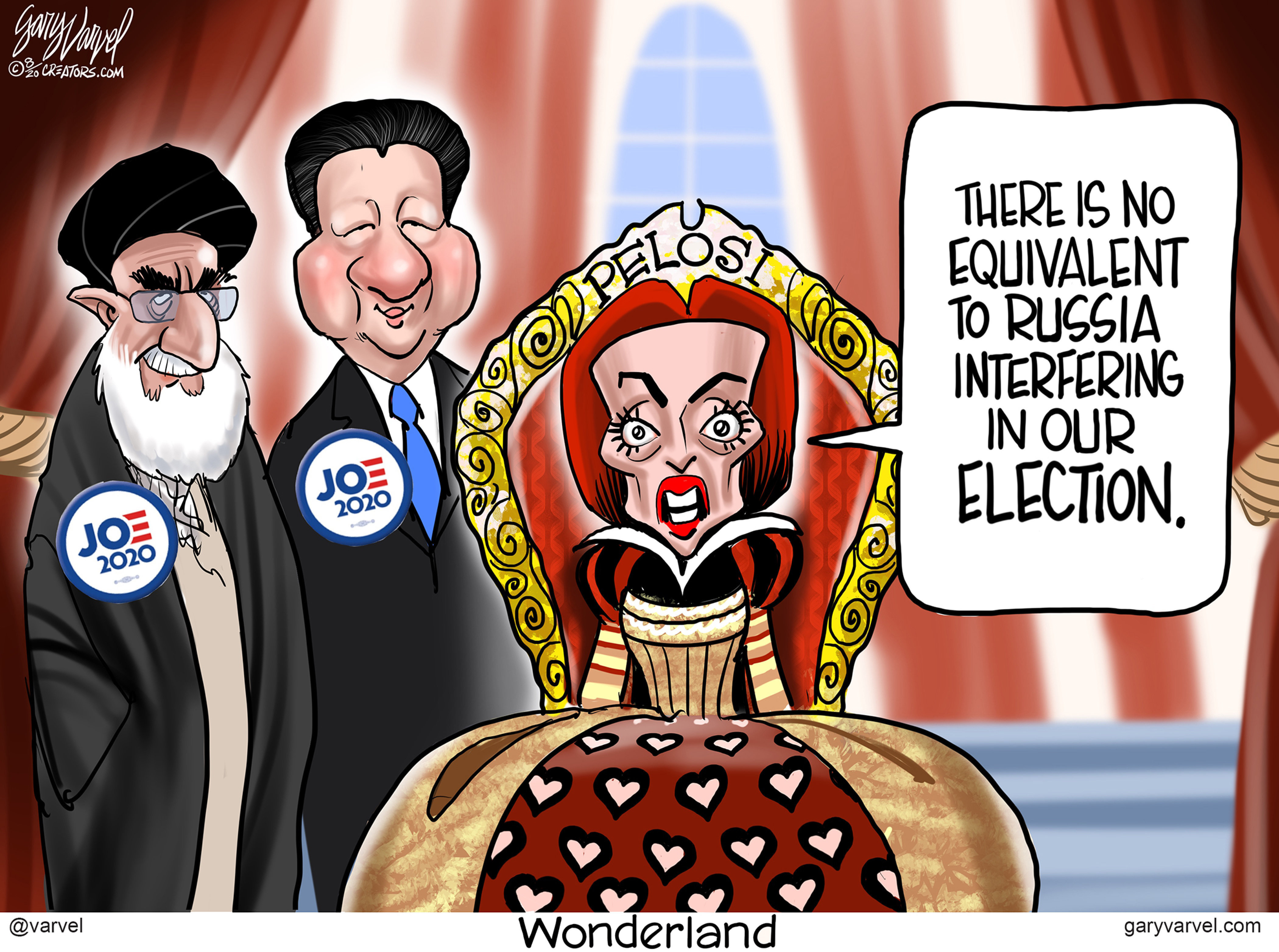 Political Cartoon U.S. Nancy&amp;nbsp;Pelosi Russian Election Interference China Iran Biden