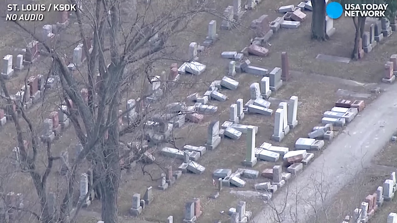 A Jewish cemetery in St. Louis was vandalized